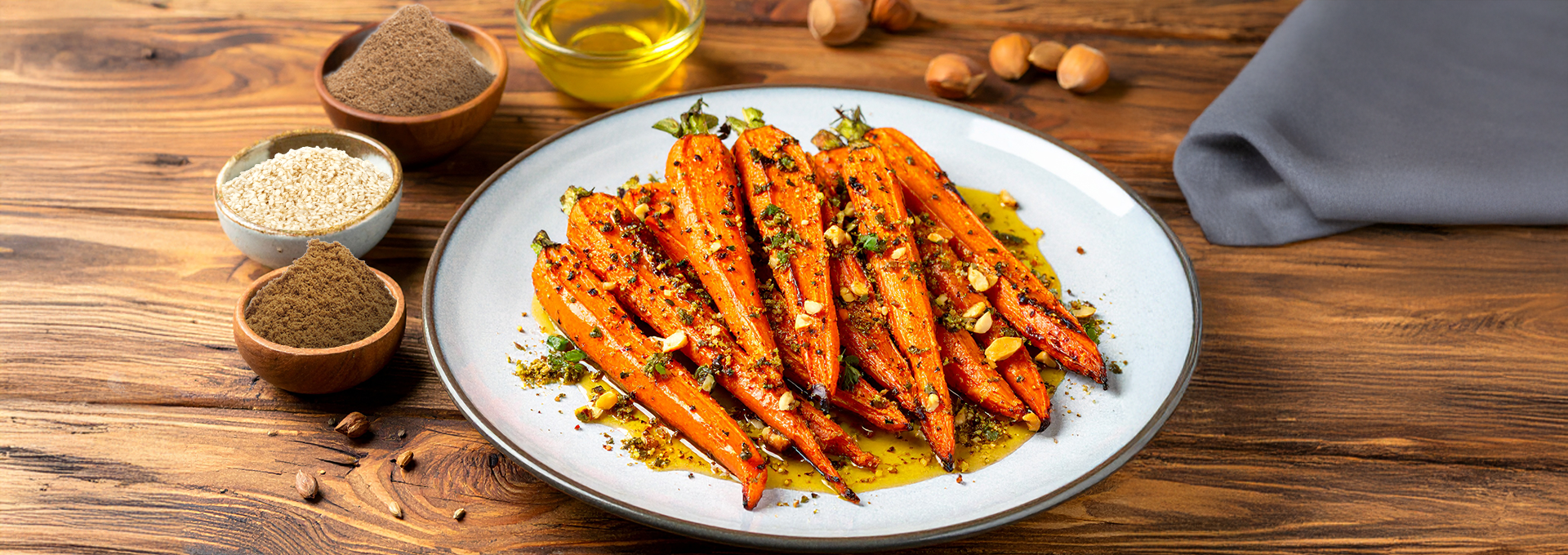 Honey Roasted Carrots with Dukkah
