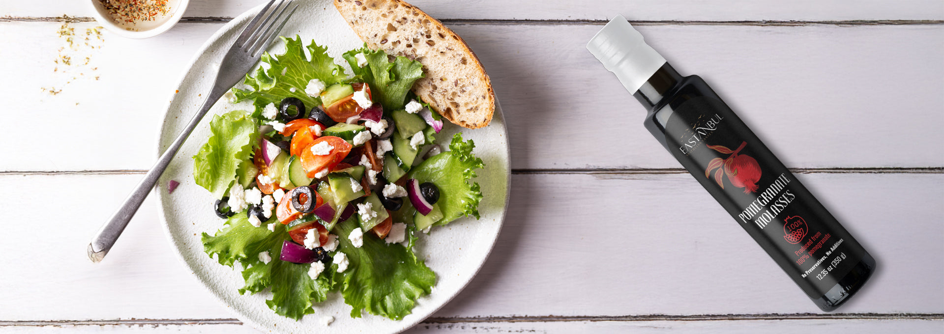 Mediterranean Salad with Pomegranate Molasses Dressing
