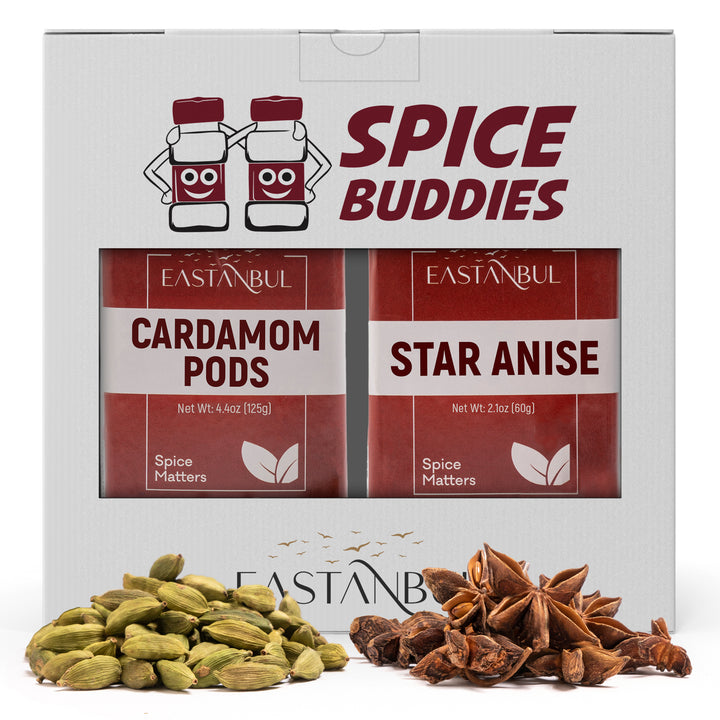 Eastanbul Cardamom Pods, 4.4oz and Star Anise, 2.1oz, Spice Buddies