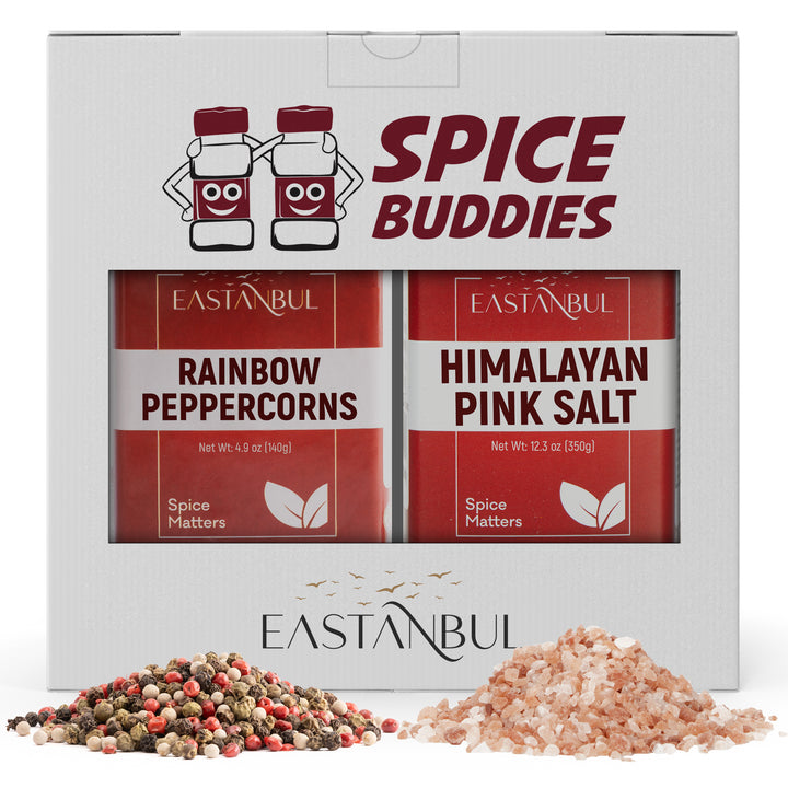Eastanbul Rainbow Peppercorns Whole, 4.9oz, and Pink Himalayan Salt, 12.3oz