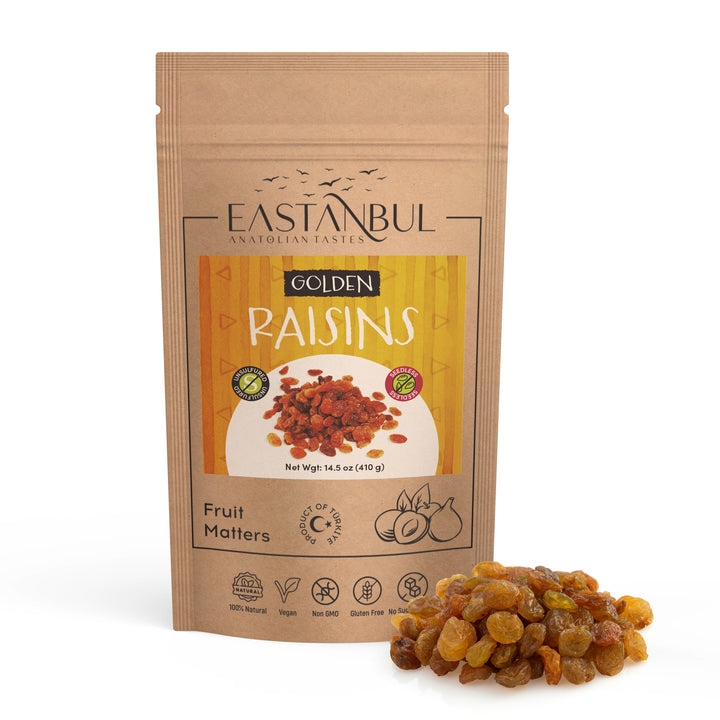 Eastanbul Golden Raisins,Seedless Raisin Sultanas,Pasas Secas de Uva,14.5oz
