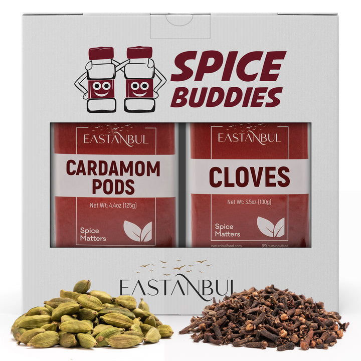 Eastanbul Cardamom Pods Whole 4.4oz and Whole Cloves 3.5oz, Spice Buddies