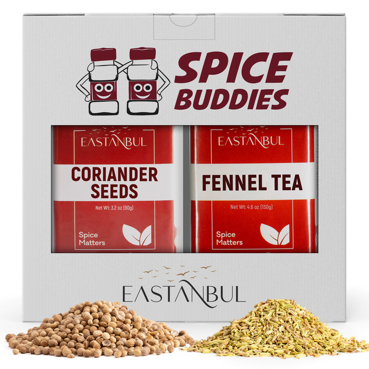 Eastanbul Coriander Seeds Whole 3.2oz and Fennel Seed 4.6oz, Spice Buddies