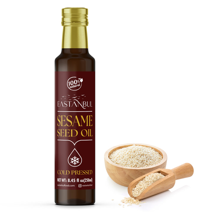 Eastanbul Cold Pressed Sesame Oil, Raw Sesame Oil, Vegan,Non GMO 8.45 Fl Oz