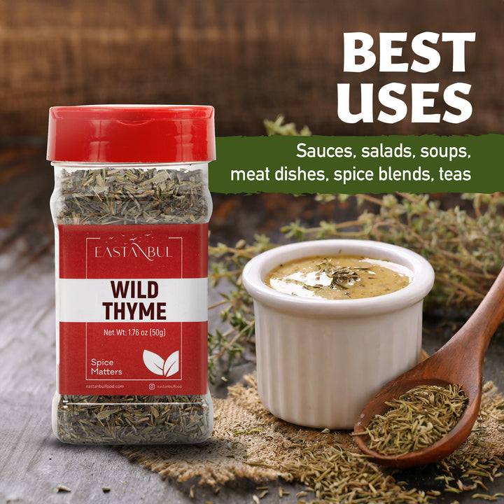 Eastanbul Wild Thyme, Spiked Thyme, Zaatar Thyme Seasoning, AKA Thymbra Spicata, 1.76oz