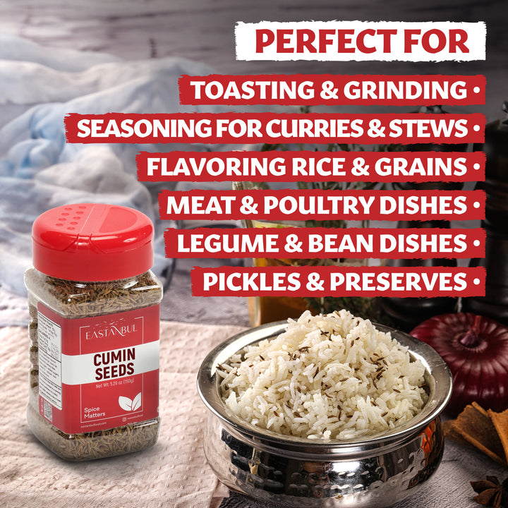 Eastanbul Cumin Seeds, Cumin Seeds Whole, Cumin Seasoning, 5.29oz