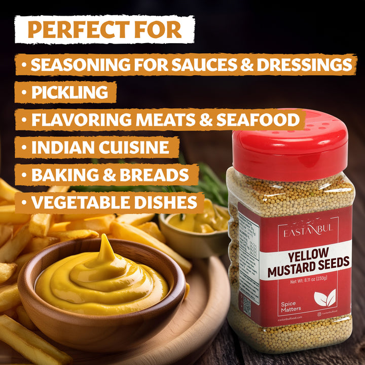 Eastanbul Yellow Mustard Seeds, Mustard Seed, Mustard Seeds Whole, 8.11oz