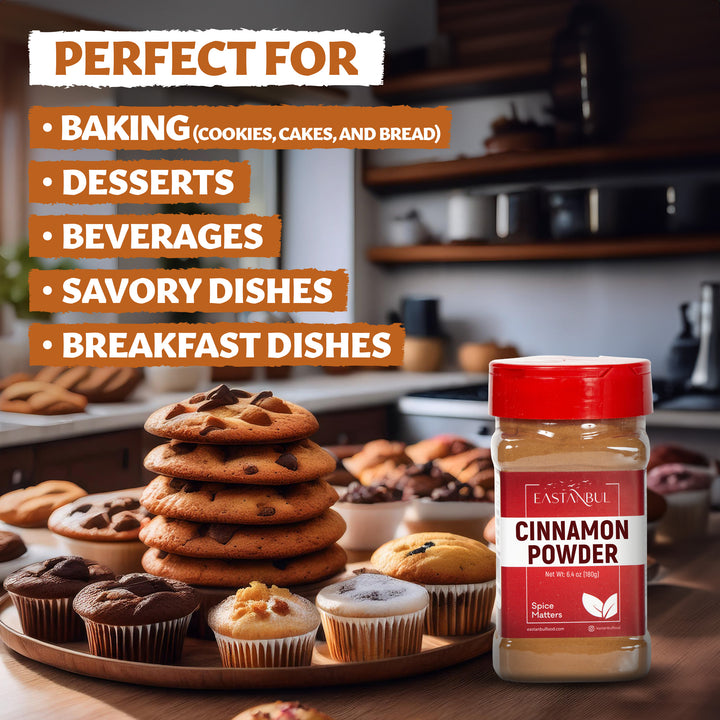 Eastanbul Cinnamon Powder, Ground Cinnamon Powder AKA Canela en Polvo,6.4oz