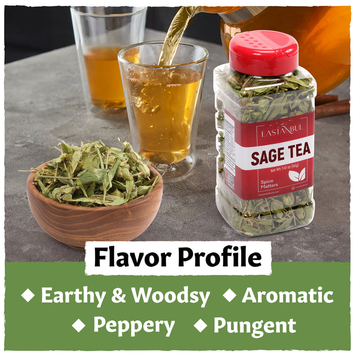 Eastanbul Sage Leaves, Dried Sage Leaf, Salvia Tea, Sage Tea, 1.41oz