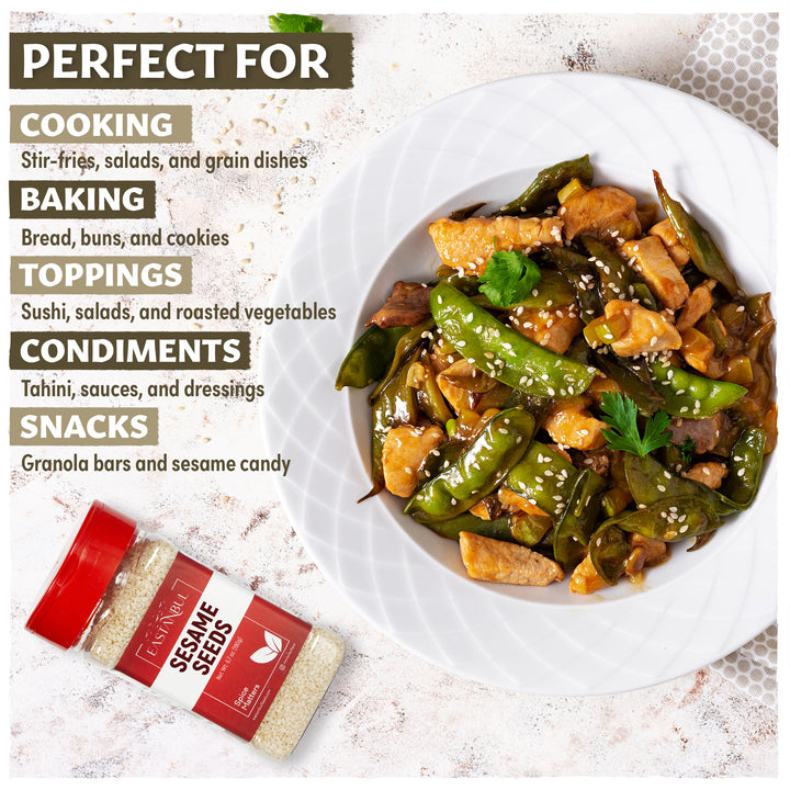 Eastanbul Sesame Seeds, Hulled White Sesame Seeds, Hummus, Tahini, 6.7oz