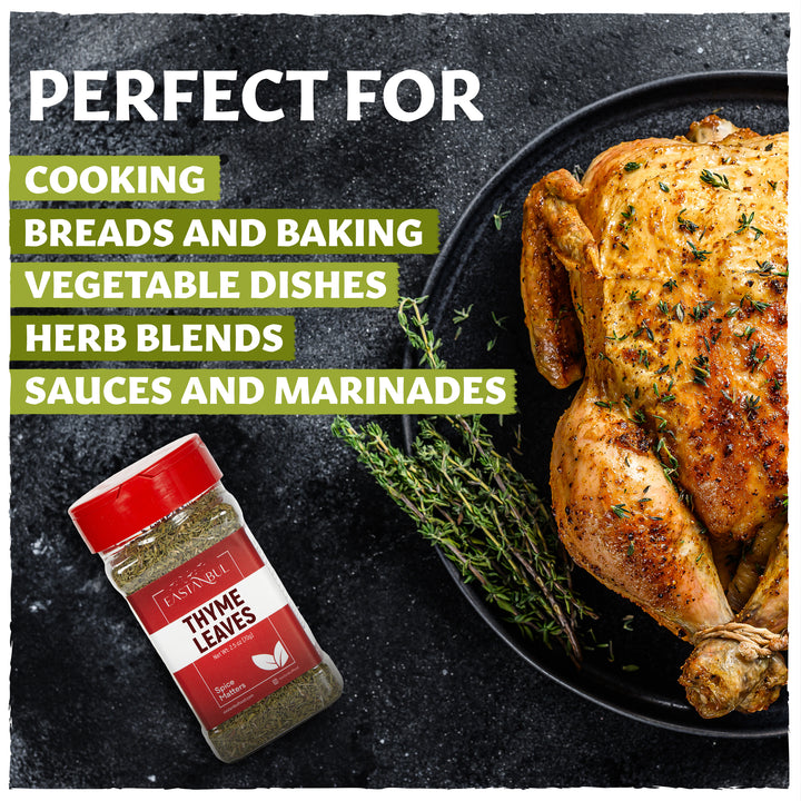 Eastanbul Thyme Leaves, Dried Thyme Herb, Dried Mediterranean Herb, 2.5oz