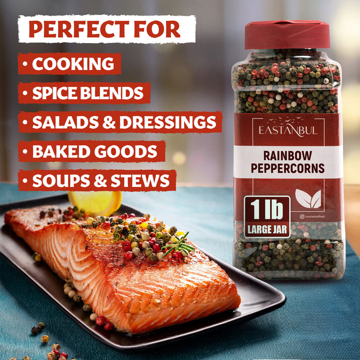 Eastanbul Whole Rainbow Peppercorns for Grinder, Assorted Pepper, Mixed 1lb