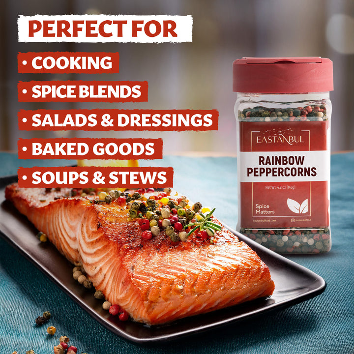 Eastanbul Rainbow Peppercorns for Grinder Refill, Peppercorn Medley, 4.9oz