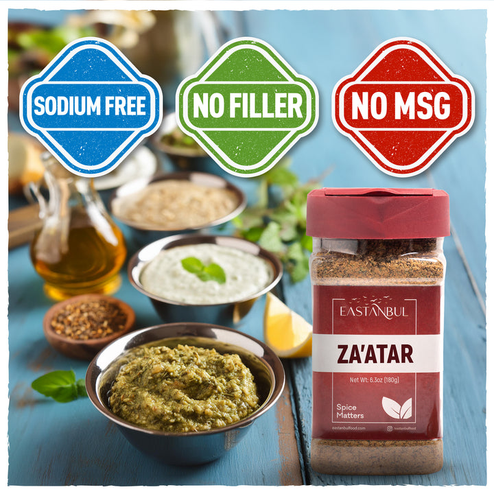 Eastanbul Sumac Powder, 6.4oz, and Zaatar Spice, 6.4oz, Spice Buddies