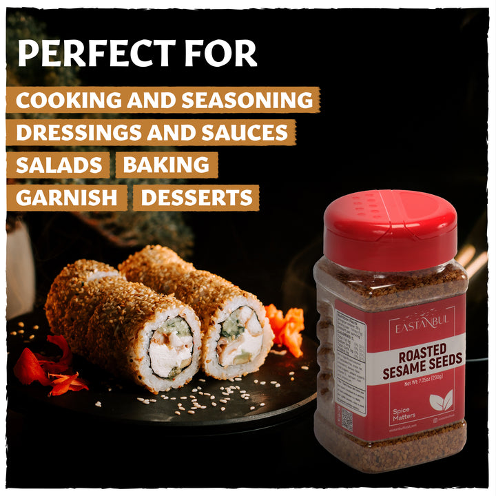 Eastanbul Roasted Sesame Seeds, 7.05oz Toasted White Sesame Seeds