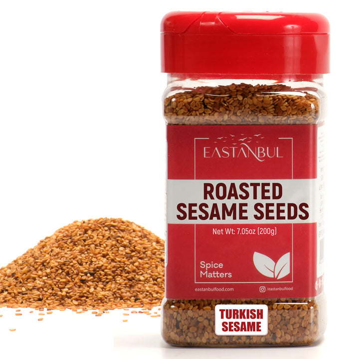 Eastanbul Roasted Sesame Seeds, 7.05oz Toasted White Sesame Seeds