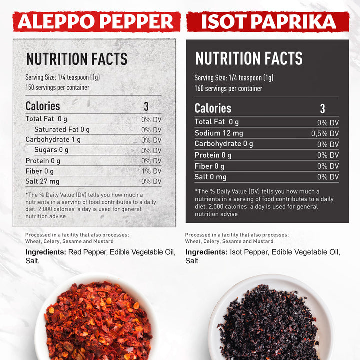 Eastanbul Aleppo Pepper Flakes, 5.3oz, and Urfa Biber Pepper Flakes, 5.6oz