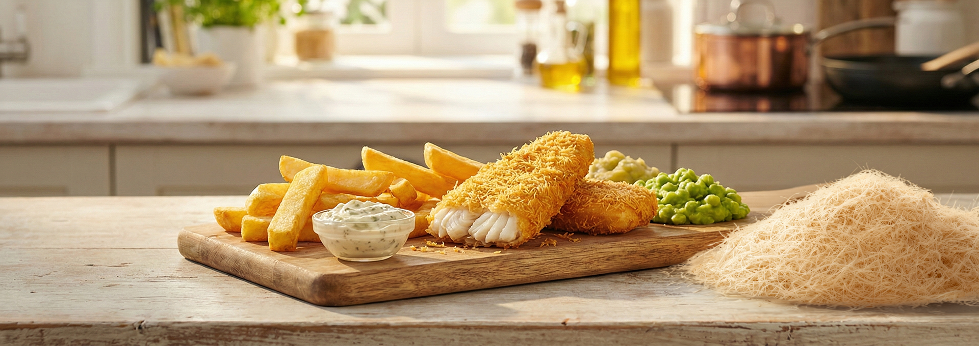 Crispy Kataifi-Crusted Fish & Chips