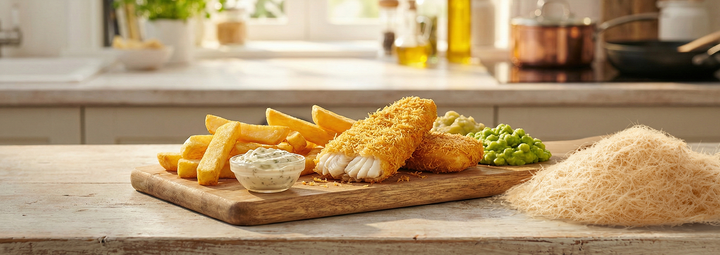 Crispy Kataifi-Crusted Fish & Chips