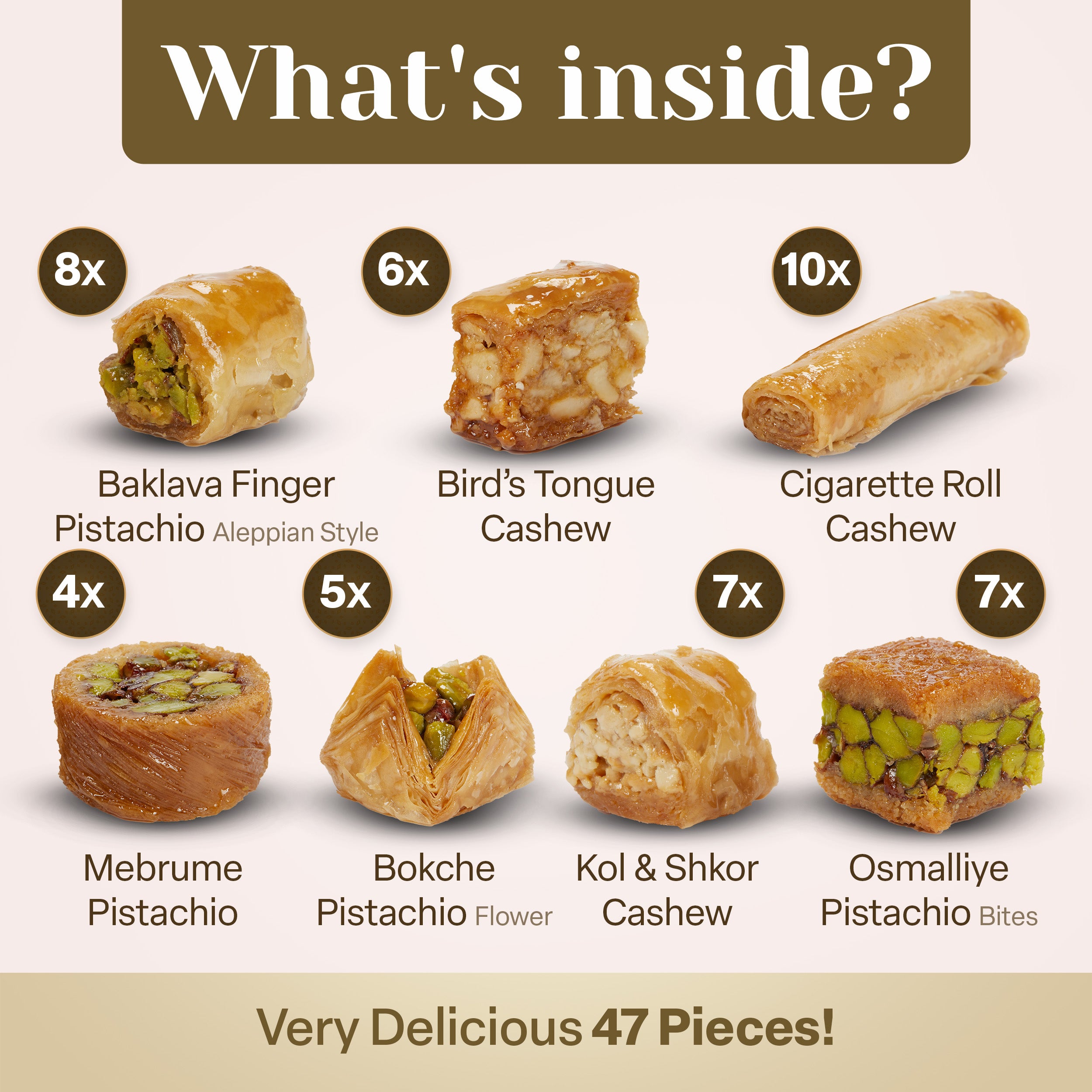 Eastanbul Baklava Turkish Delight with Nuts Gift Set,Baklava Gift Box,1.1lb