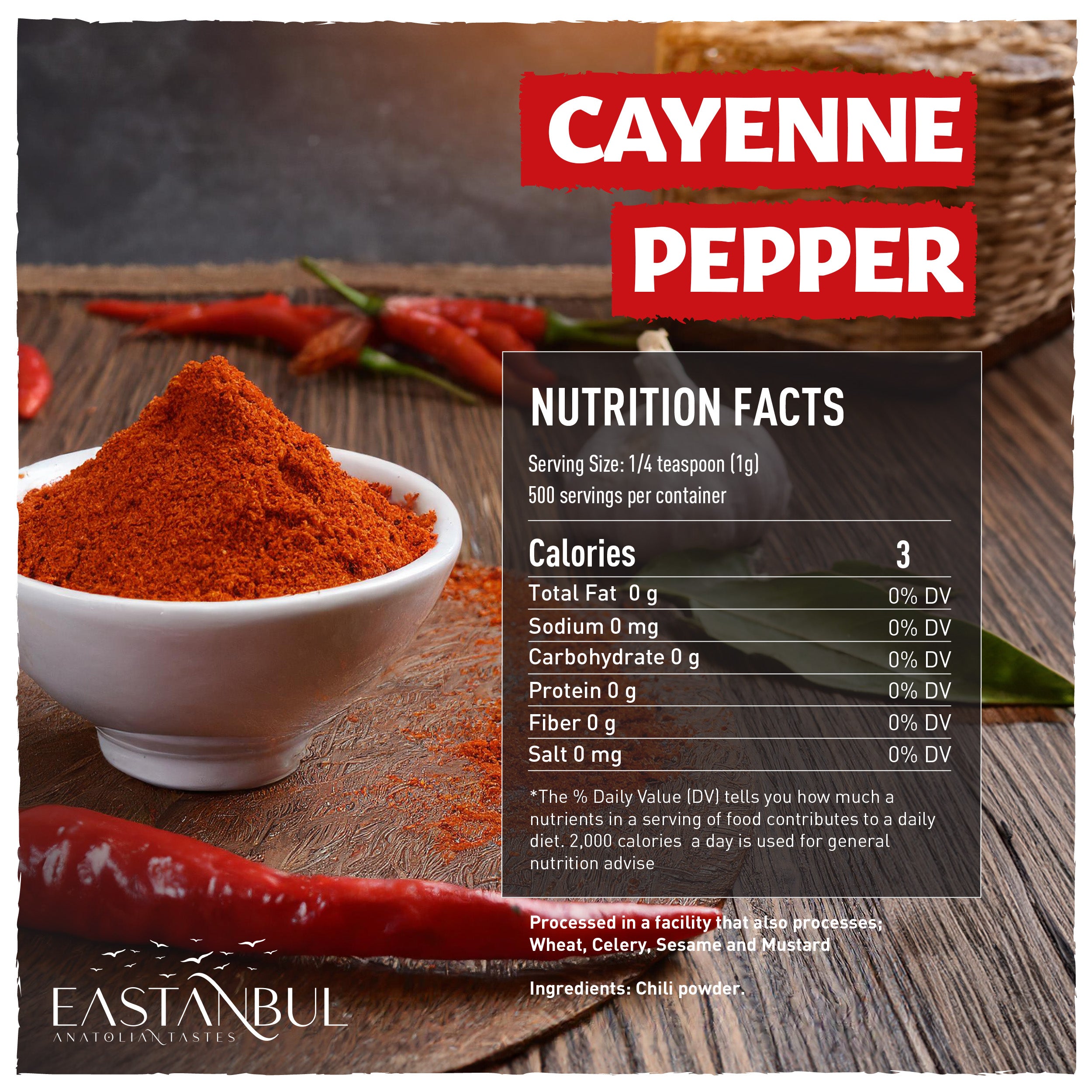 Pure Original Ingredients Ground Cayenne Pepper - 1 Lb Spicy Seasoning For Sauces & Rubs