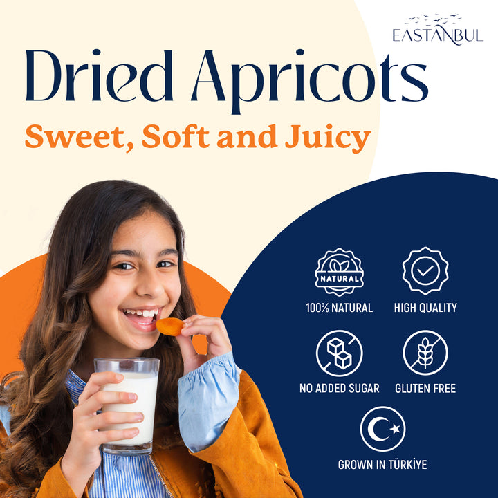 Eastanbul Dried Apricots,Apricots Dried Fruits Snacks,No Sugar Added,2lb