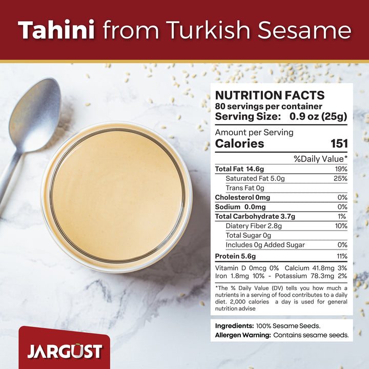 Bulk Tahini, Tahini for Dubai Chocolate, Tahin Paste for Hummus, 4.4lb