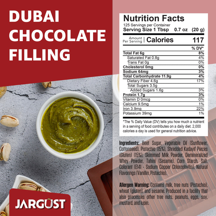 Bulk Dubai Chocolate Bar Filling, Dubai Chocolate Bar Kit Mixture, 5.5 lb (2.5 kg)