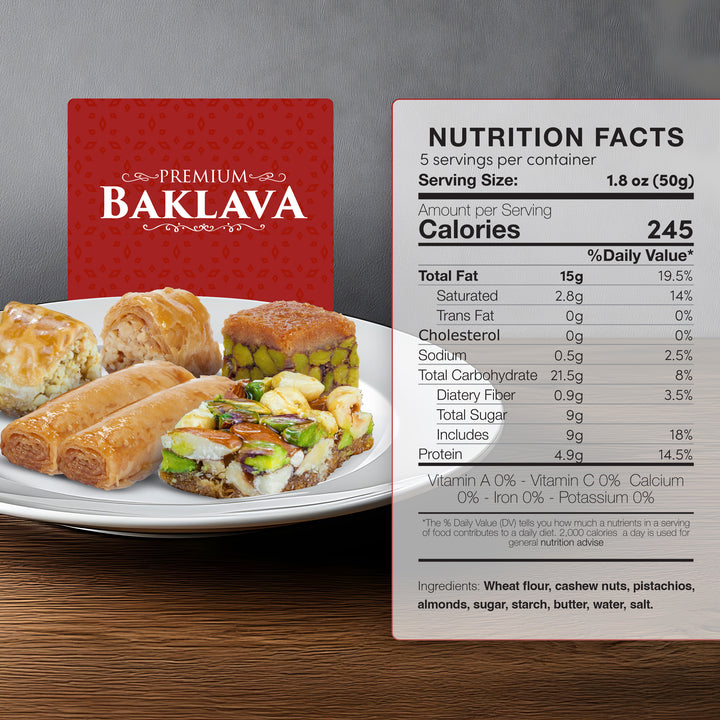 Eastanbul Premium Baklava Pastry Varieties, Damascene Style, 8.8oz