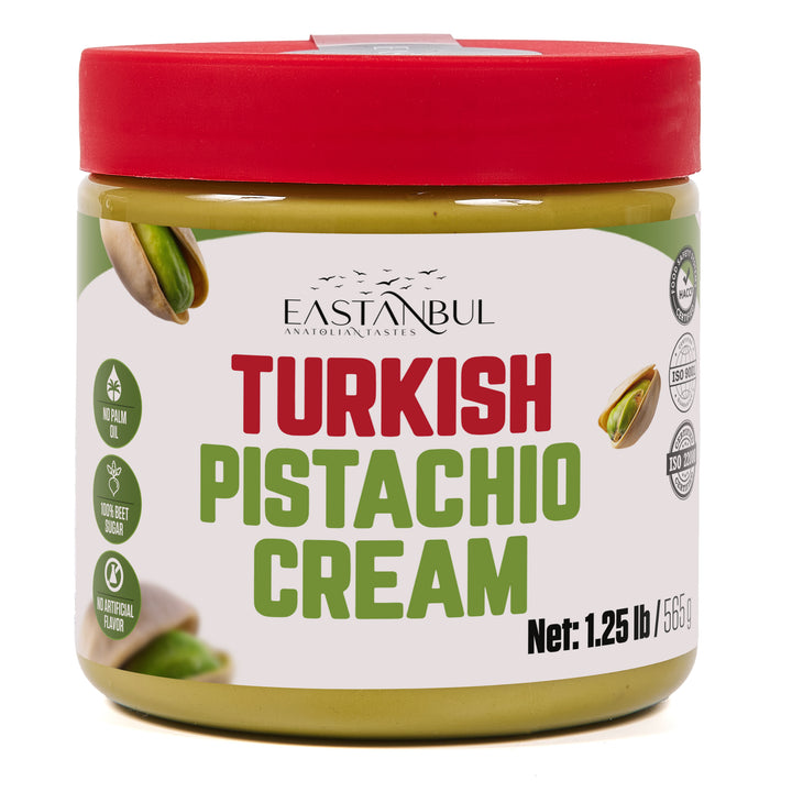 Eastanbul Turkish Pistachio Cream, Paste for Dubai Chocolate Bar, 15% Pistachio, 1.25lb