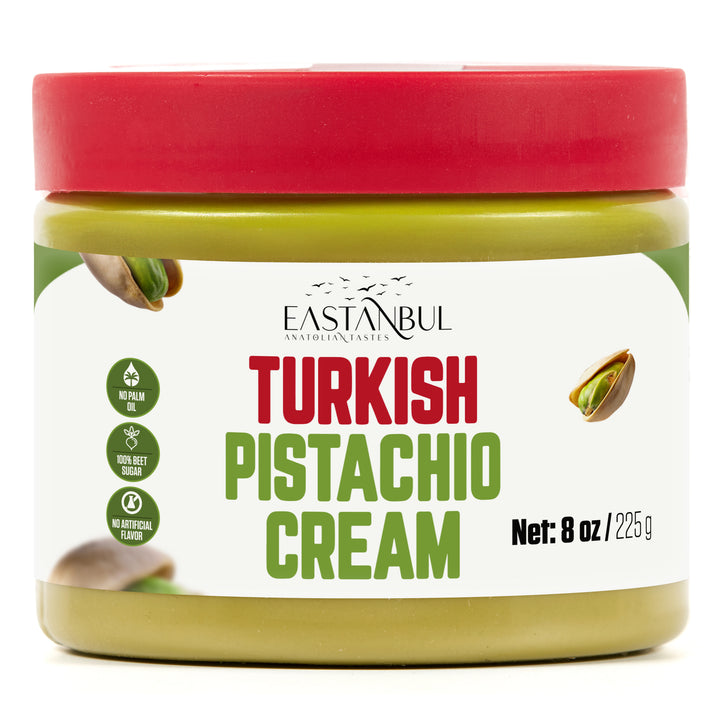 Eastanbul Turkish Pistachio Cream, Paste for Dubai Chocolate Bar, 15% Pistachio, 8oz