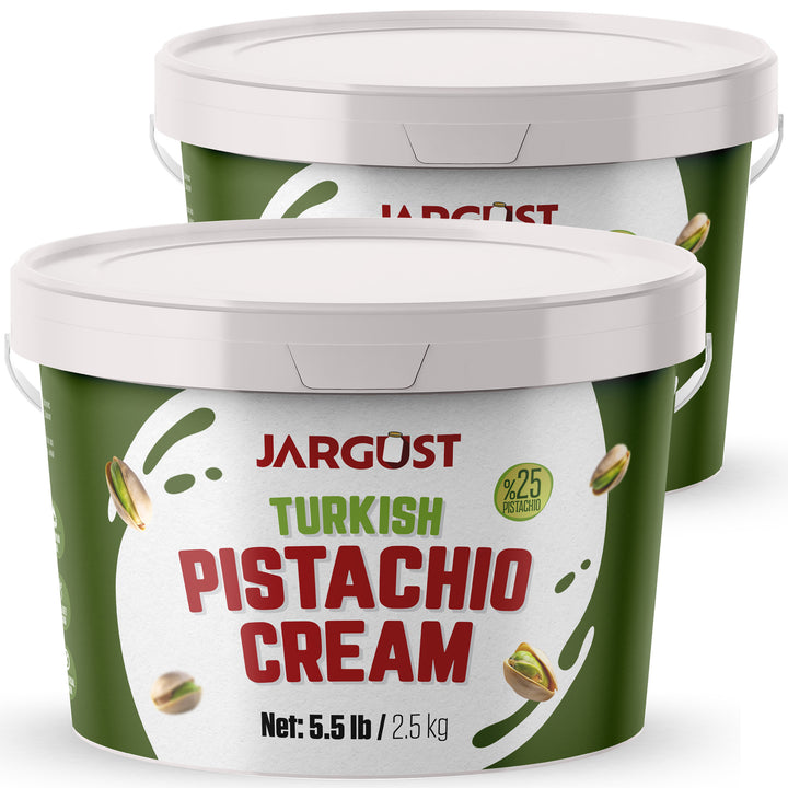 Bulk Pistachio Cream Spread,  25% Real Antep Turkish Pistachio,  Net 11 lb (5 kg), 2 Packs