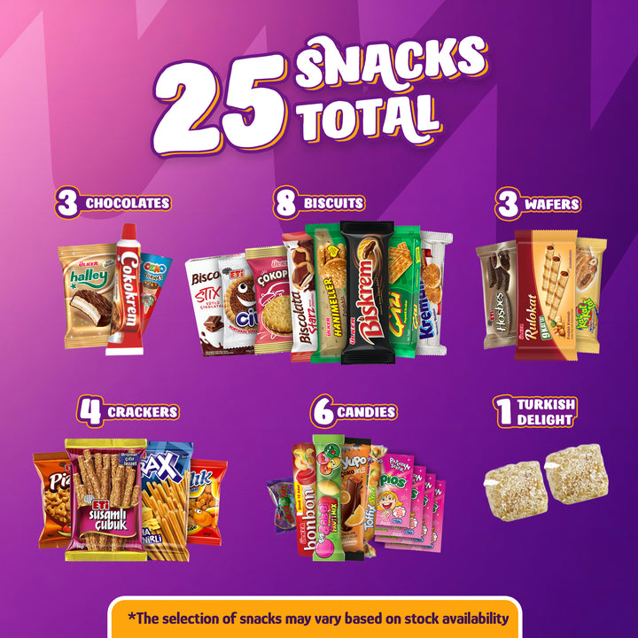 Eastanbul International Snack Box, 25 Full-Size Foreign Snack Box, 2.7lb