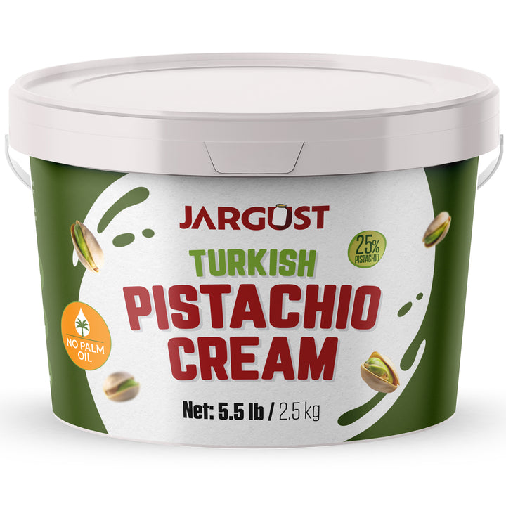 Bulk Pistachio Cream Spread, Real Antep Turkish 25% Pistachio, 5.5 lb (2.5 kg)
