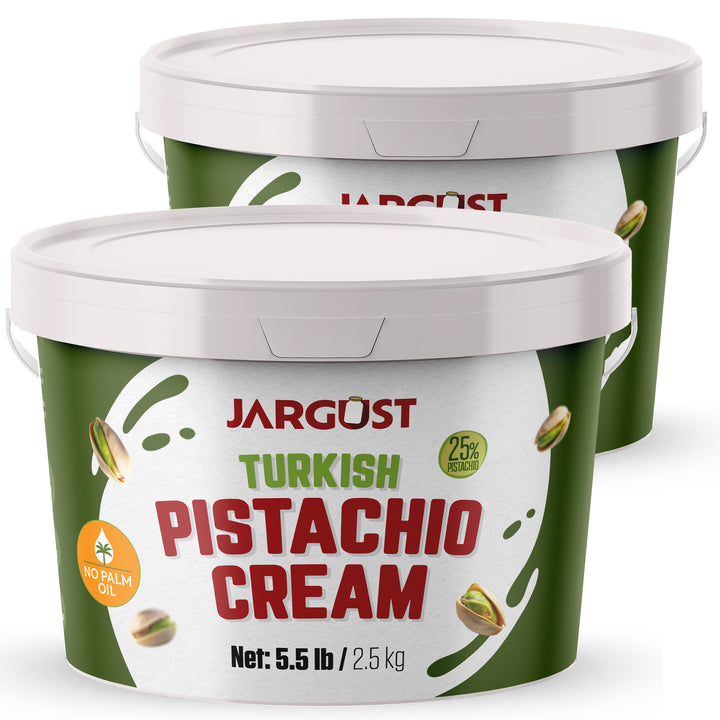 Bulk Pistachio Cream Spread, Real Antep Turkish 25% Pistachio,  Net 11 lb (5 kg), 2 Packs