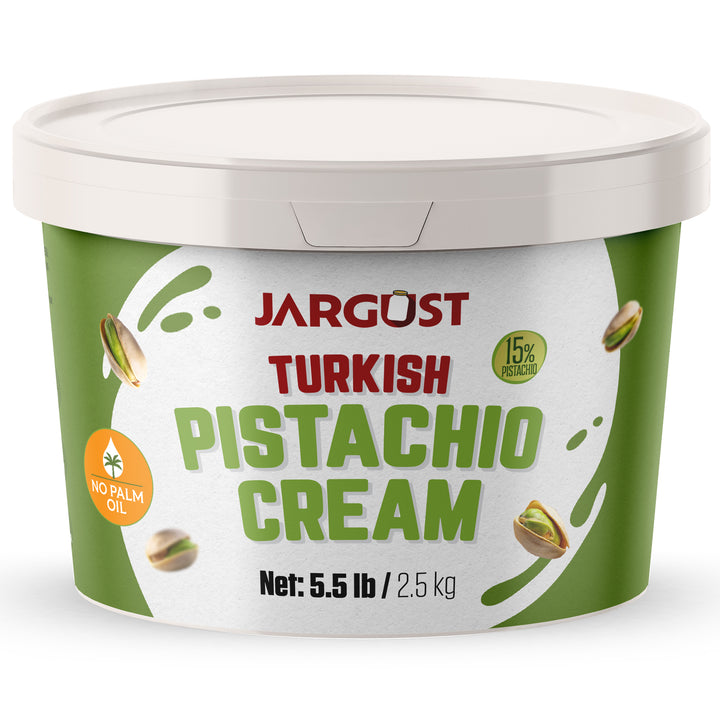 Bulk Pistachio Cream Spread, Premium Real Antep Turkish Pistachio, 15% Pistachio, 5.5 lb (2.5 kg)