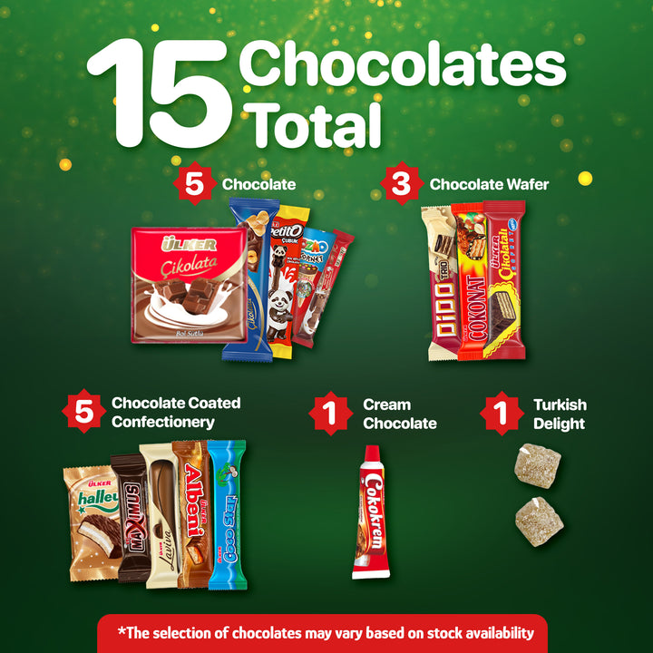 Eastanbul International Snack Box, 15 Chocolate Assortment Bars, 1.1lb