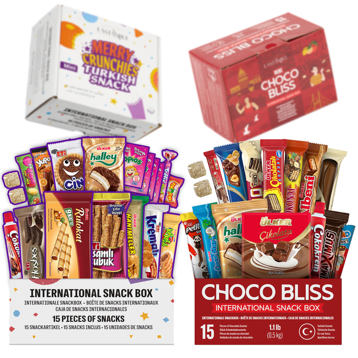 Eastanbul International Snack Box Gift, 30 Foreign Snack and Chocolate Bars