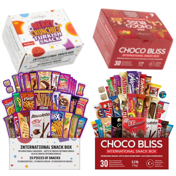 Eastanbul International Snack Box Gift Set, 55 Premium Foreign Snack and Chocolate Bars