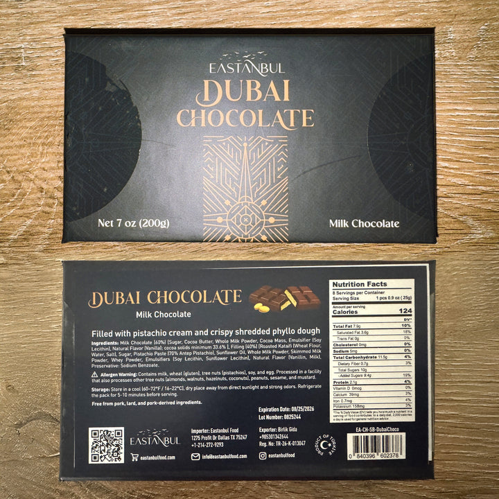 Eastanbul Dubai Chocolate Bar Pistachio, Viral Candy, Knafeh, 7oz