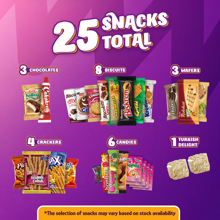 Eastanbul International Snack Box, 25 Full-Size Foreign Snack Box, 2.3lb