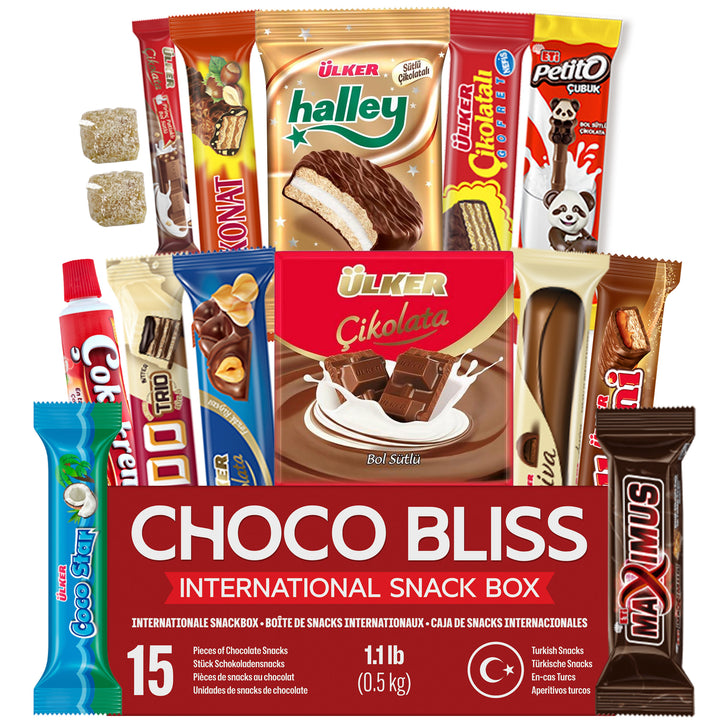 Eastanbul International Snack Box, 15 Chocolate Assortment Bars, 1.1lb