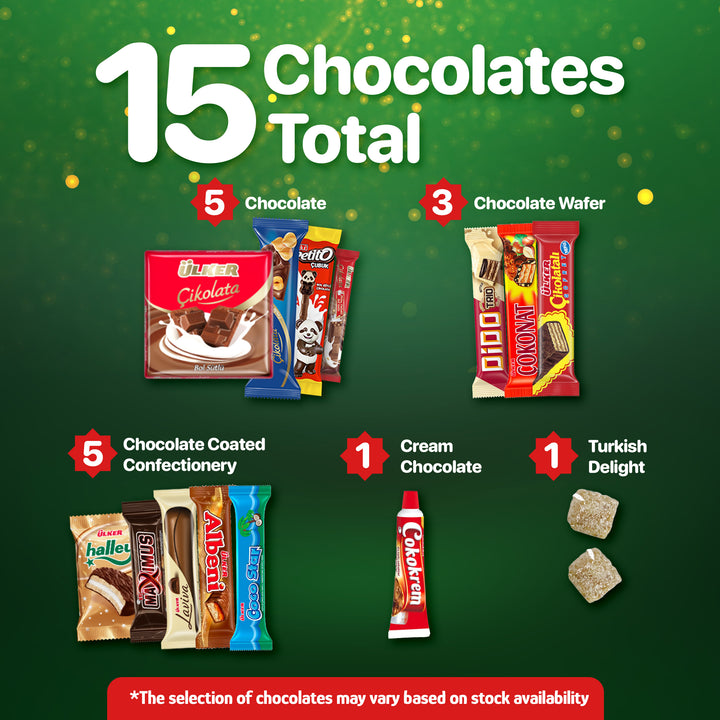 Eastanbul International Snack Box, 15 Chocolate Assortment Bars, 1.1lb