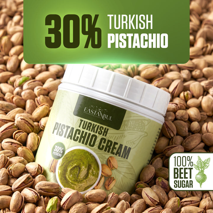 Eastanbul Turkish Pistachio Cream, Paste for Dubai Chocolate Bar, 30% Pistachio, 2.2lb
