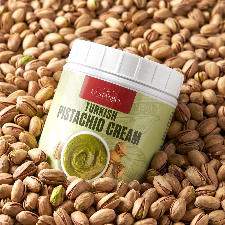 Eastanbul Turkish Pistachio Cream, Paste for Dubai Chocolate Bar, 15% Pistachio, 2.2lb
