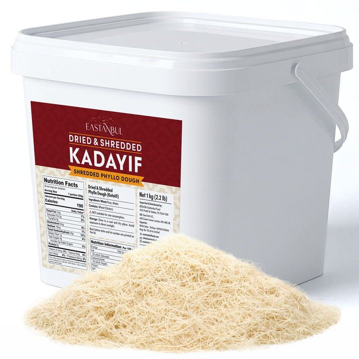 Eastanbul Bulk Dried & Chopped Kataifi Shredded Fillo Dough, Ingredient for The Viral Dubai Pistachio Chocolate Bar, 2.2lb