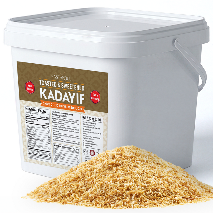 Eastanbul Baked Kataifi, Extra Crunchy, Sweetened with Sugar Syrup, Baked Kadayif for Dubai Chocolate, Kosher by Star-K, Halal, 5lb