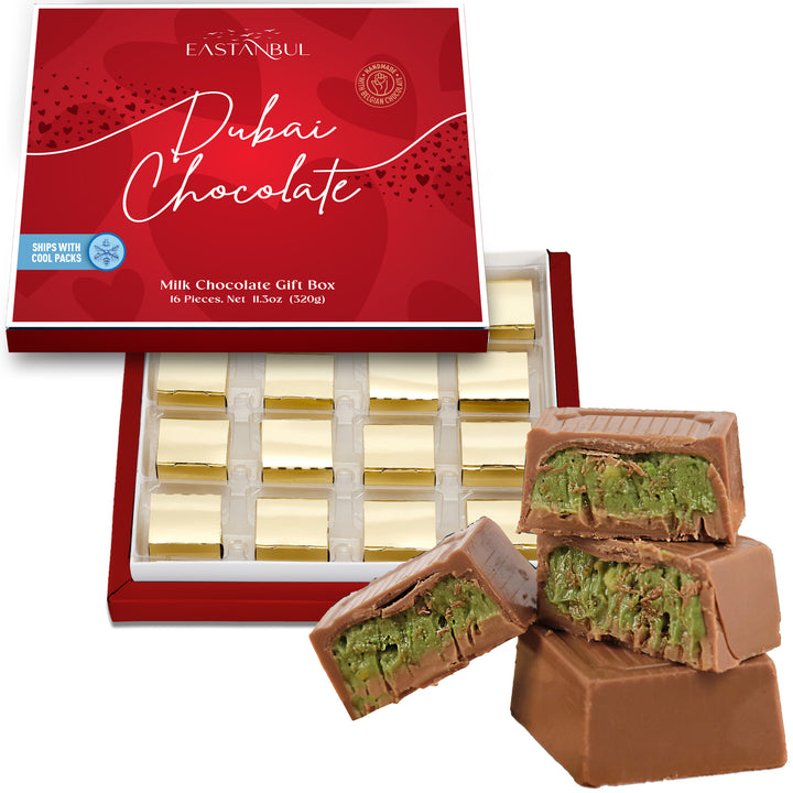 Eastanbul Premium Dubai Chocolate Bar Pistachio,Valentines Day Gifts,11.3oz
