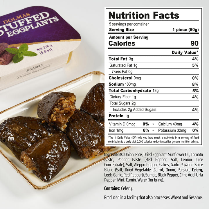 Eastanbul Stuffed Eggplants, Turkish Dried Eggplant Dolma, 8.8oz