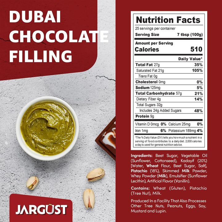 Bulk Dubai Chocolate Bar Filling, Dubai Chocolate Bar Kit Mixture 15% Turkish Pistachio, 5.5 lb (2.5 kg)